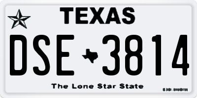 TX license plate DSE3814