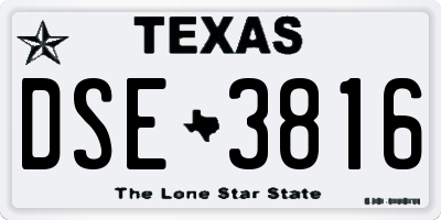 TX license plate DSE3816