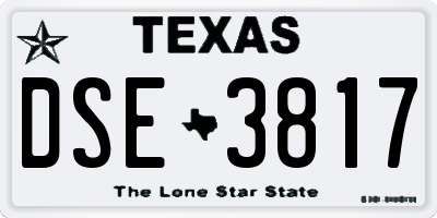 TX license plate DSE3817