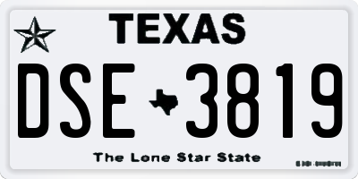 TX license plate DSE3819