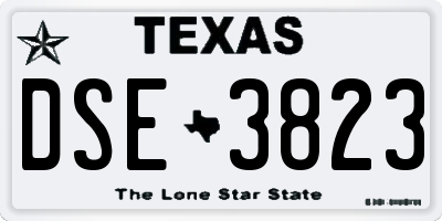 TX license plate DSE3823