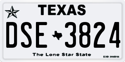 TX license plate DSE3824