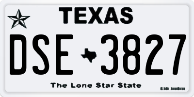 TX license plate DSE3827