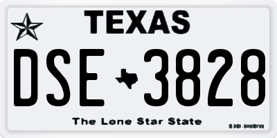 TX license plate DSE3828