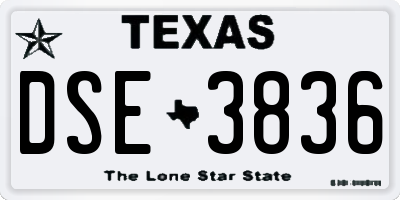 TX license plate DSE3836