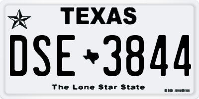 TX license plate DSE3844