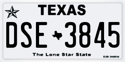 TX license plate DSE3845