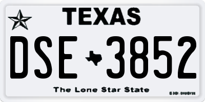 TX license plate DSE3852