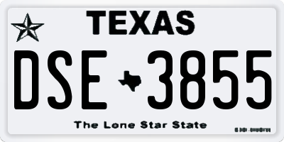 TX license plate DSE3855