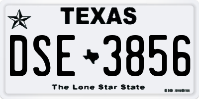 TX license plate DSE3856