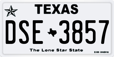 TX license plate DSE3857