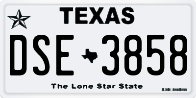 TX license plate DSE3858