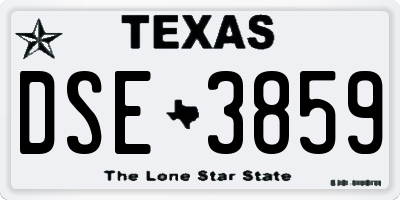 TX license plate DSE3859