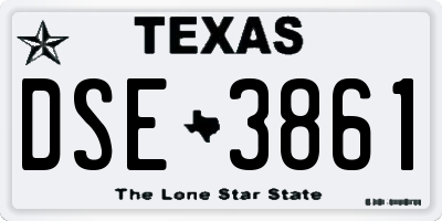 TX license plate DSE3861