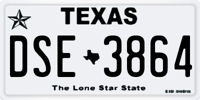 TX license plate DSE3864