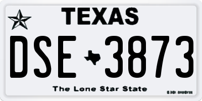 TX license plate DSE3873
