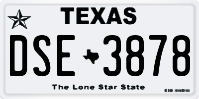 TX license plate DSE3878