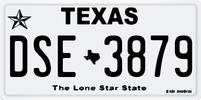 TX license plate DSE3879