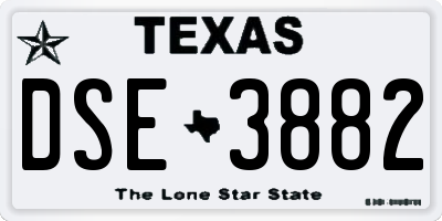 TX license plate DSE3882