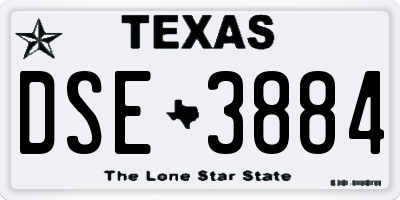 TX license plate DSE3884