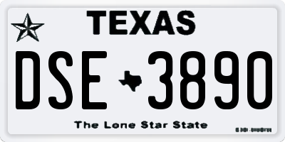 TX license plate DSE3890