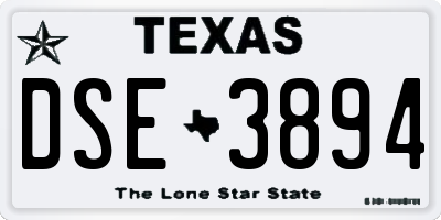 TX license plate DSE3894