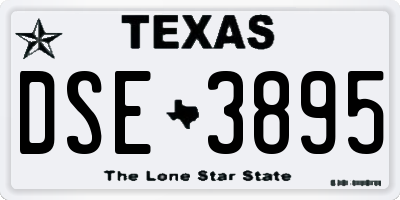 TX license plate DSE3895