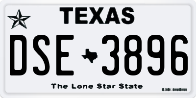 TX license plate DSE3896