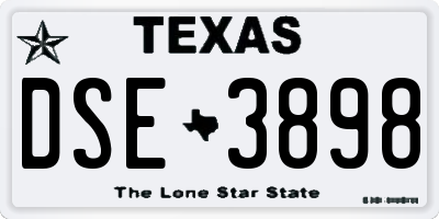 TX license plate DSE3898