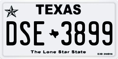 TX license plate DSE3899