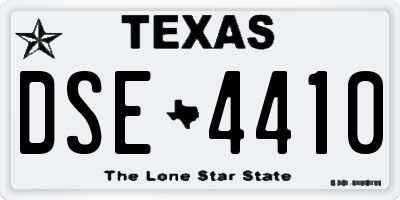 TX license plate DSE4410