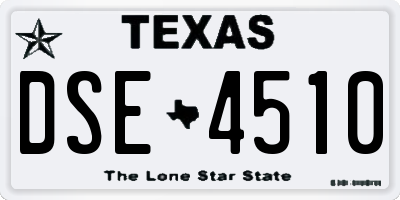 TX license plate DSE4510