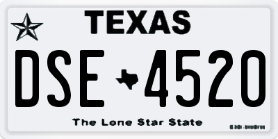 TX license plate DSE4520