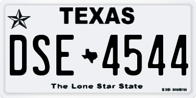 TX license plate DSE4544