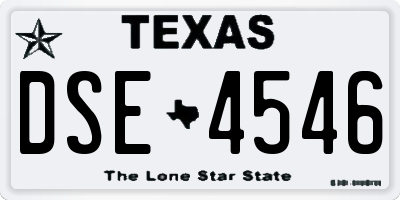 TX license plate DSE4546