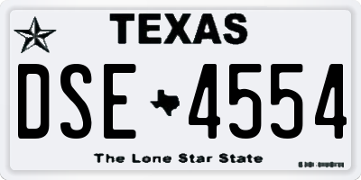 TX license plate DSE4554