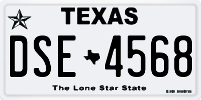 TX license plate DSE4568