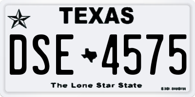 TX license plate DSE4575