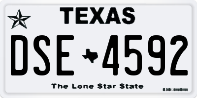 TX license plate DSE4592