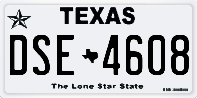 TX license plate DSE4608