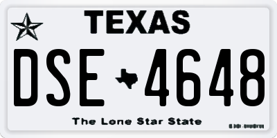 TX license plate DSE4648