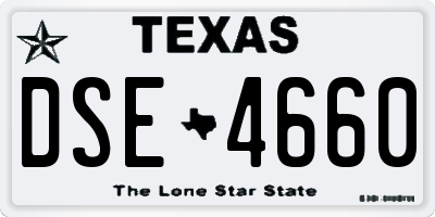 TX license plate DSE4660