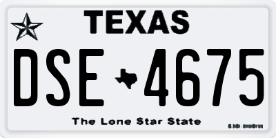 TX license plate DSE4675