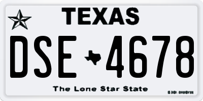 TX license plate DSE4678