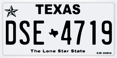 TX license plate DSE4719