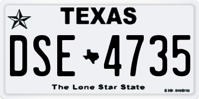 TX license plate DSE4735