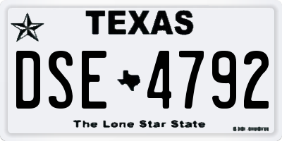 TX license plate DSE4792