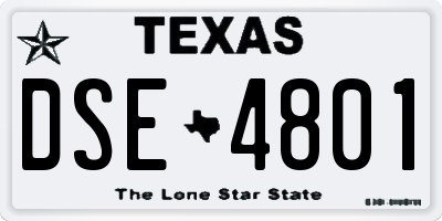 TX license plate DSE4801