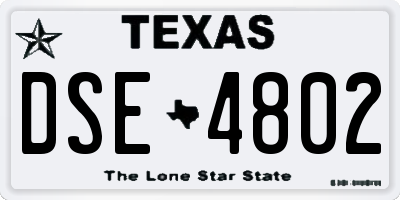 TX license plate DSE4802