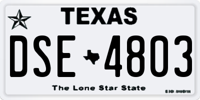 TX license plate DSE4803